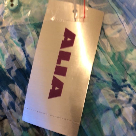 ALIA NWT SIZE 18  SOFT 3/4 SLEEVE AQUA DENIM FRONT POCKETS ROUNDED COLLAR #025 - Picture 6 of 12